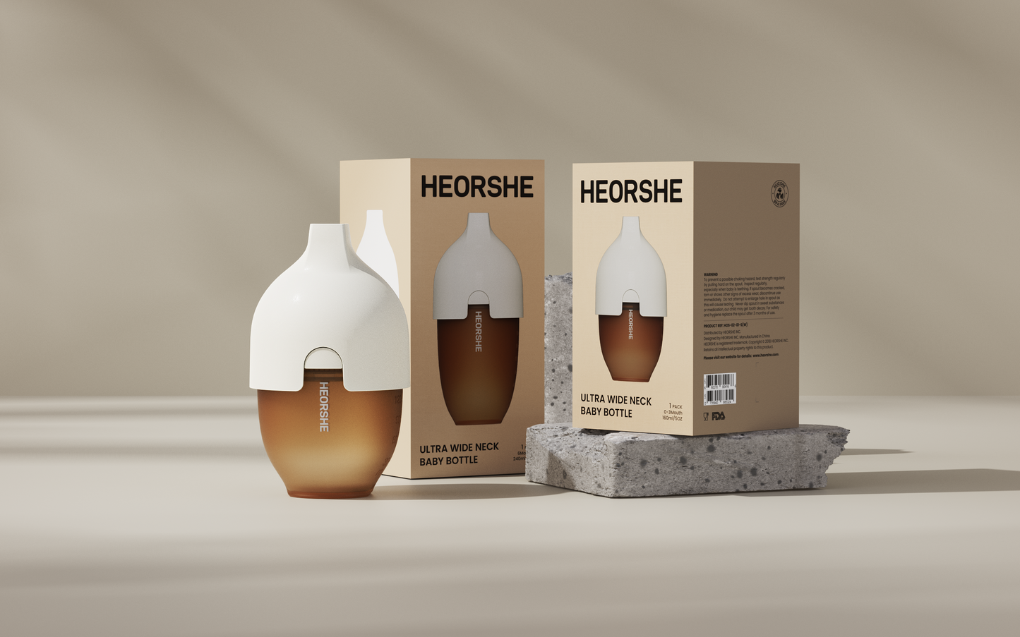 HEORSHE® Babyfles met ultra brede hals